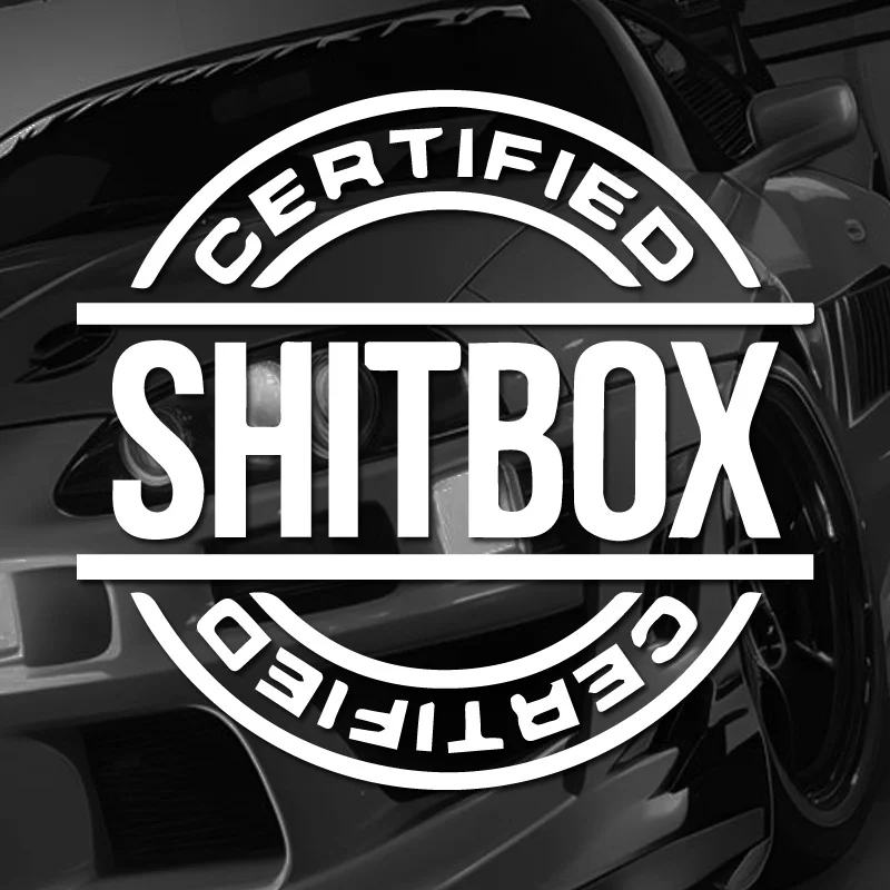 

“SHITBOX CERTIFIED”Stickers,funny&creative words stickers with High quality for cars trucks motorcycles &laptops!