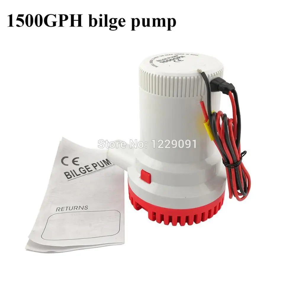 

1500GPH boat bilge pump 24 v dc 12v kayak boat water pump submersible