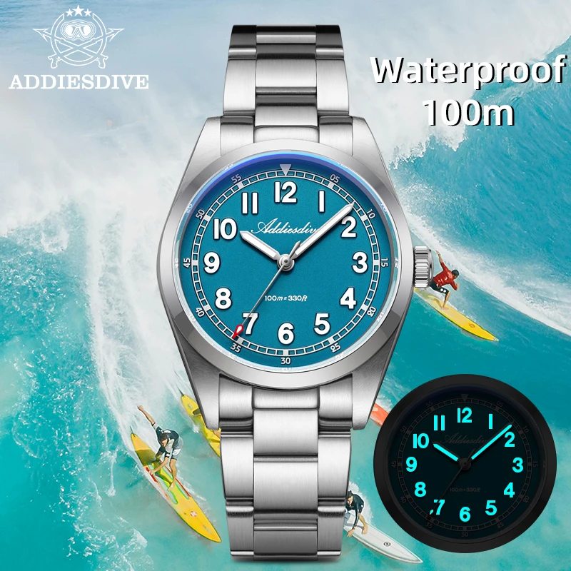 

ADDIESDIVE 2026 New Men's Luxury Quartz Watch 100m Water Resistance Sapphire Crystal Japanese Movement BGW9 Blue Lume AD2521