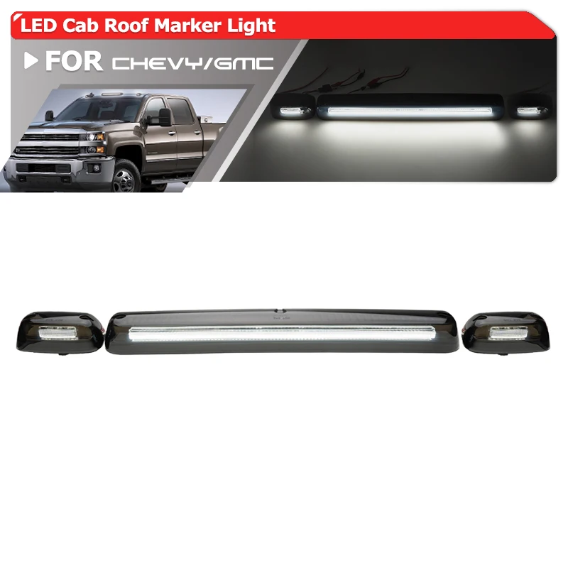 

Для 2007-2014 Chevrolet Silverado GMC Sierra 2500HD 3500HD дымчатый белый светодиодный габаритный фонарь на крыше кабины верхние ходовые габаритные фонари