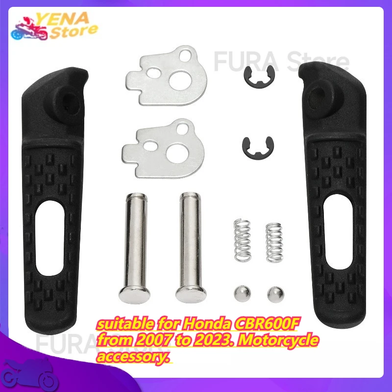 

The motorcycle rear seat footrest is suitable for Honda CBR600F from 2007 to 2023. Motorcycle accessory.