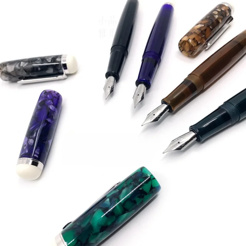 JOWO Nib OPUS 88 Resin Acrylic Fountain Pen OMAR Series Drop in Ink F M B 1.0MM Office Supplies Portable Design for Office Pens