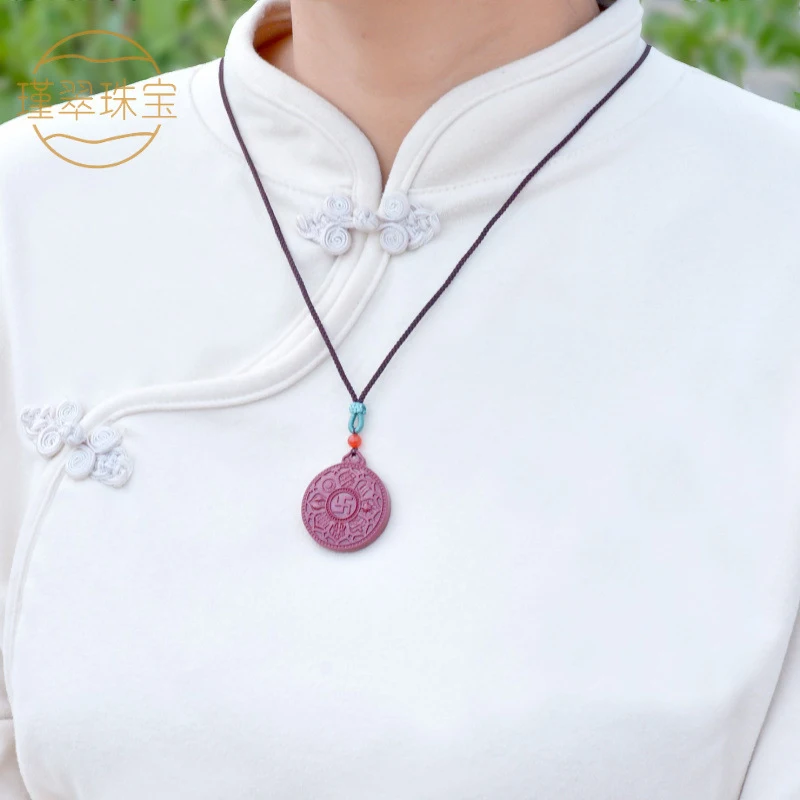 nine--trigram pendant, twelve zodiac signs portable amulet, unisex necklace, auspicious eight treasures jew