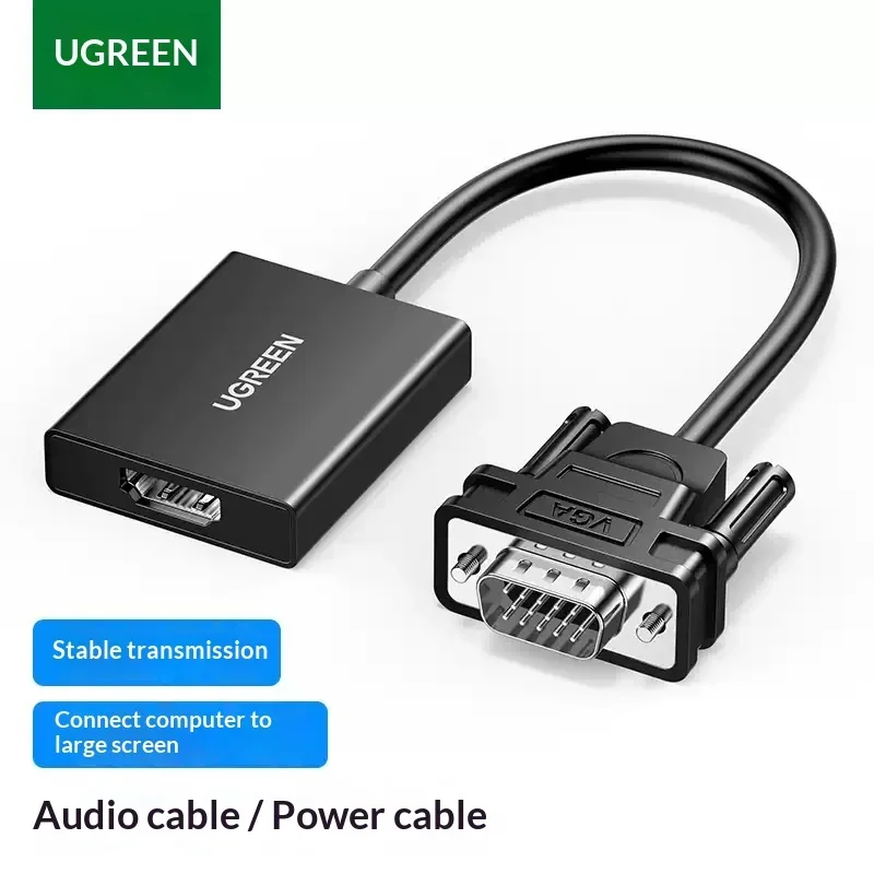 UGREEN 50945 CM513 VGA to HDMI Adapter with Audio 1080P 60Hz Video Converter for PC Laptop Monitor Projector