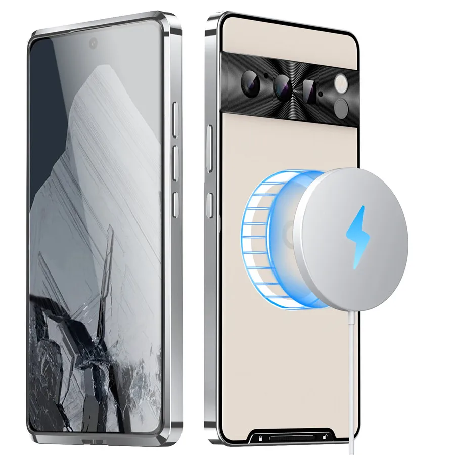 

Shockproof Metal Armor Case For Google Pixel 8 7 Pro Case Magsafe Aluminum Frame Matte PC Cover Funda For Google Pixel 7 7A Case