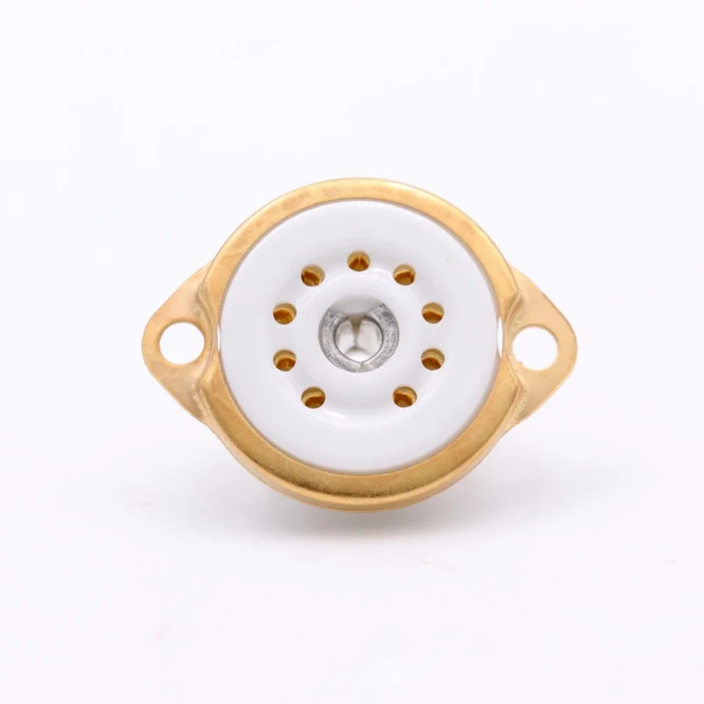 10 PCS Chassis Mount 9pin Ceramic Vacuum Tube Socket Base FOR 12AX7 EF86 6922 EL84 6DJ8 12AU7 12AT7 Hifi Audio Guitar Tube AMP