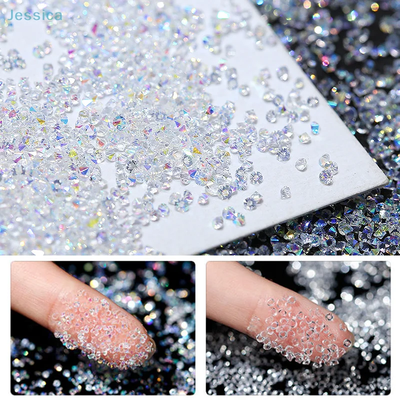 ♥ Kryształki AB Gold 3D Non HotFix FlatBack do zdobienia paznokci, dekoracji butów i tańca