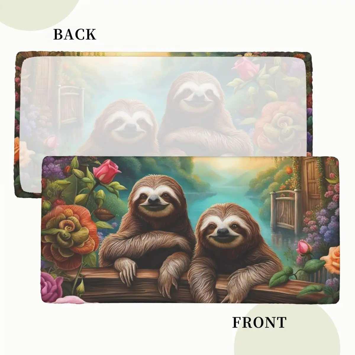 Lovely Sloth Print Customized Rectangular Tablecloth Waterproof Table Cover for Dining Events Table Cloth