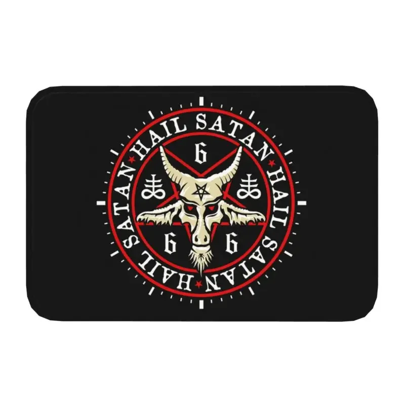 Hail Satan Baphomet Door Mats Devil Pentagram Satanic Cross Bathroom Balcony Hallway Non-slip Floor Mat Reusable Home Decor Rugs