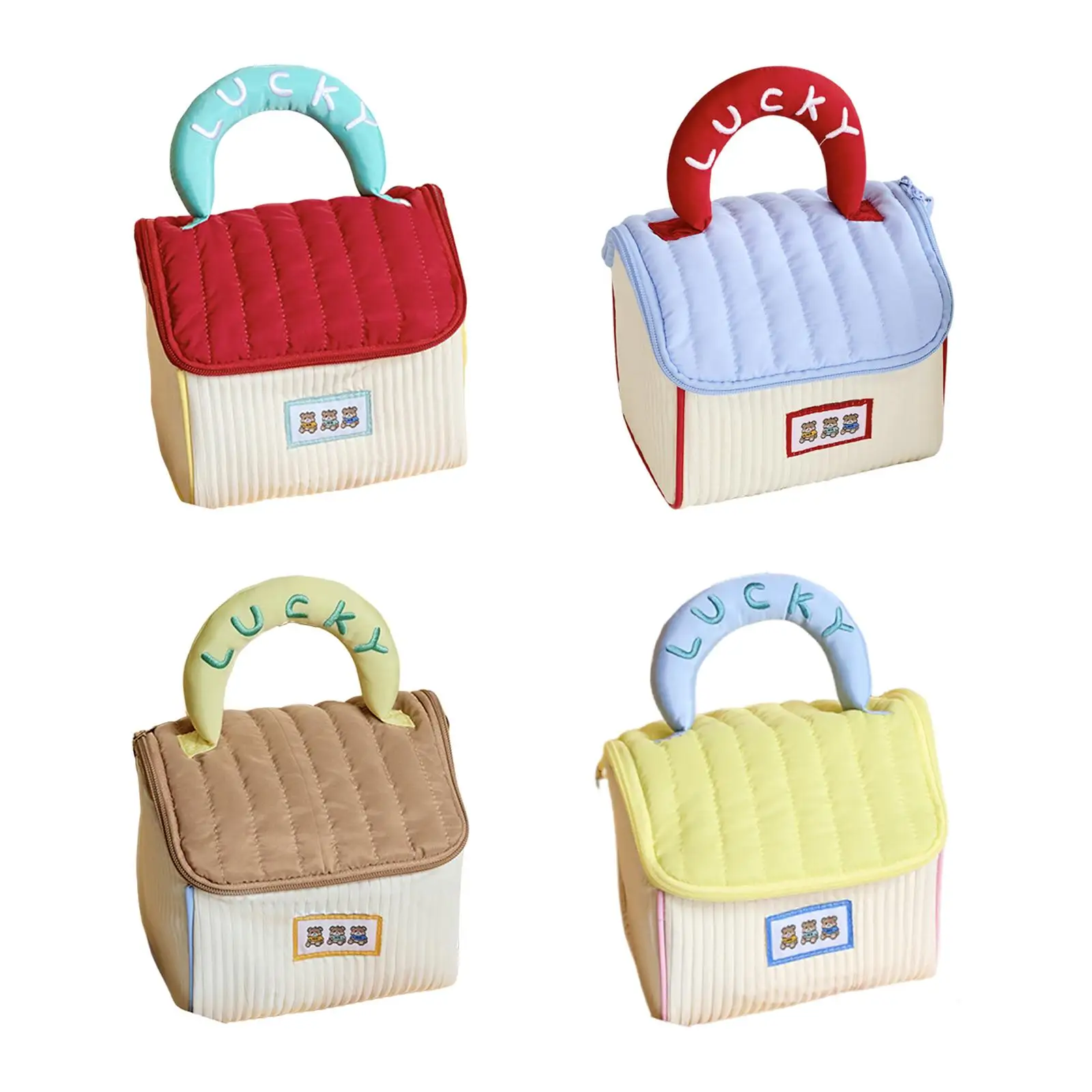 

Cosmetic Bag with Carry Handle Makeup Case Travel Make up Organizer Toiletry Bag for Eye Shadow Lipstick Foundation Makeup Brush