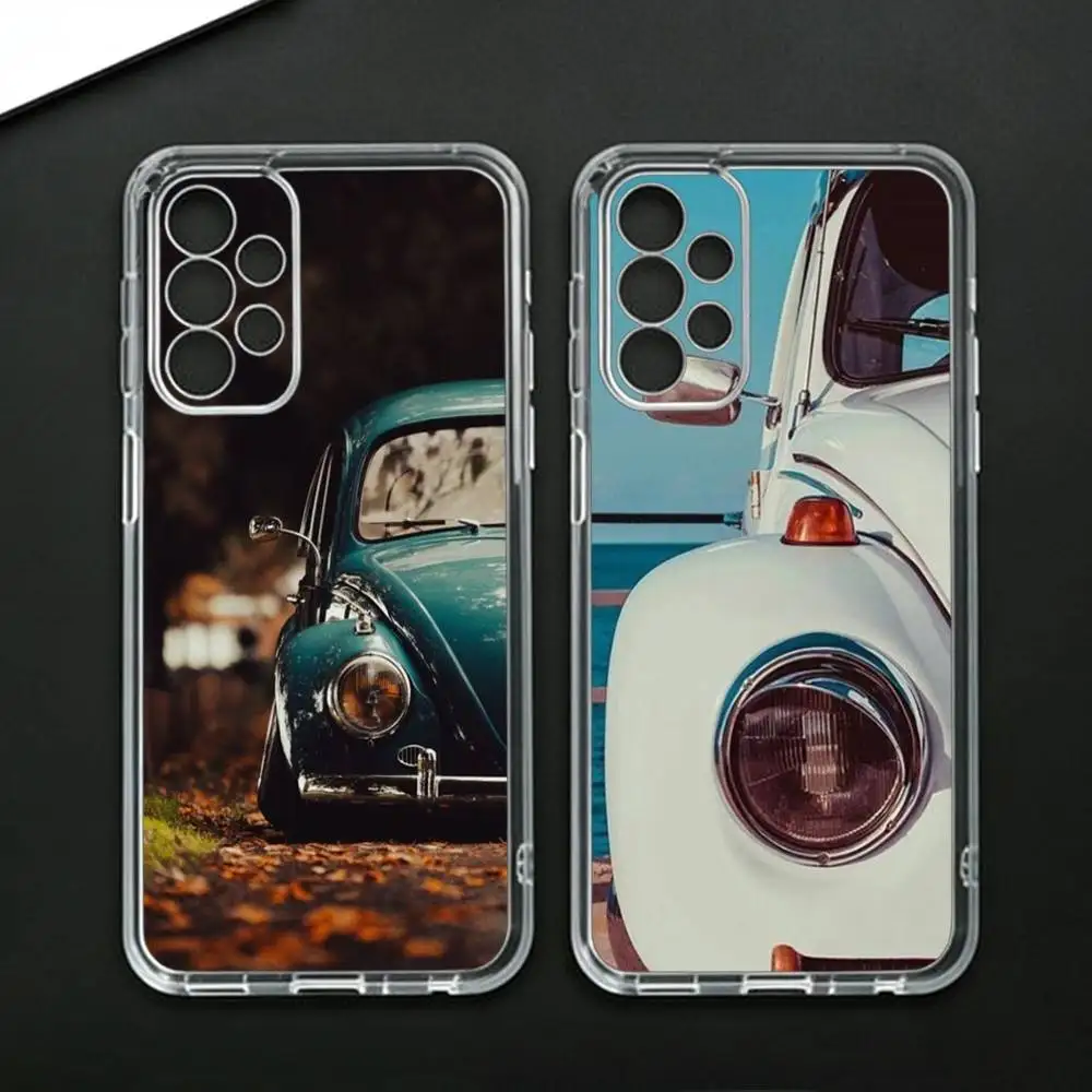 V-Vintage B-Beetle Cars Phone Case For Samsung Galaxy A71,A70,A52,A51,A40,A30 Transparent Cover