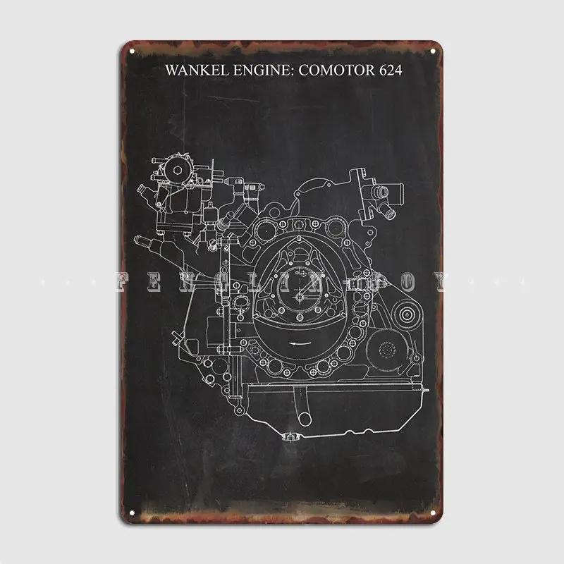 Wankel Engine Comotor 624 Metal Sign Pub Kitchen Printing Wall Decor Tin Sign Poster