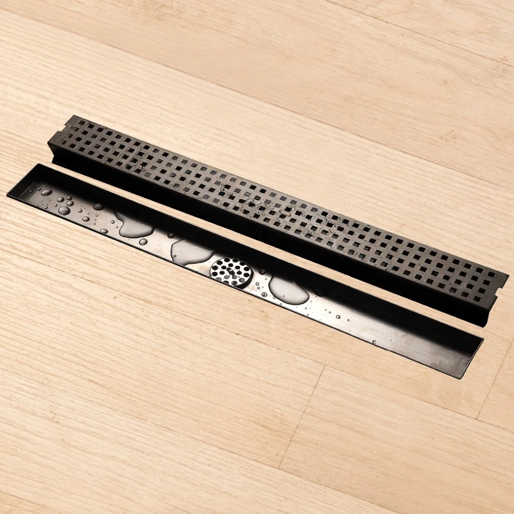 Long Rectangular Lattice Stainless Steel Floor Drains for Bathroom Shower