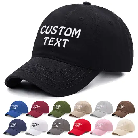 Custom Baseball Cap Embroidered Text Name Logo Soft Washed Cotton Dad Hats for Men Women ﻿ ﻿