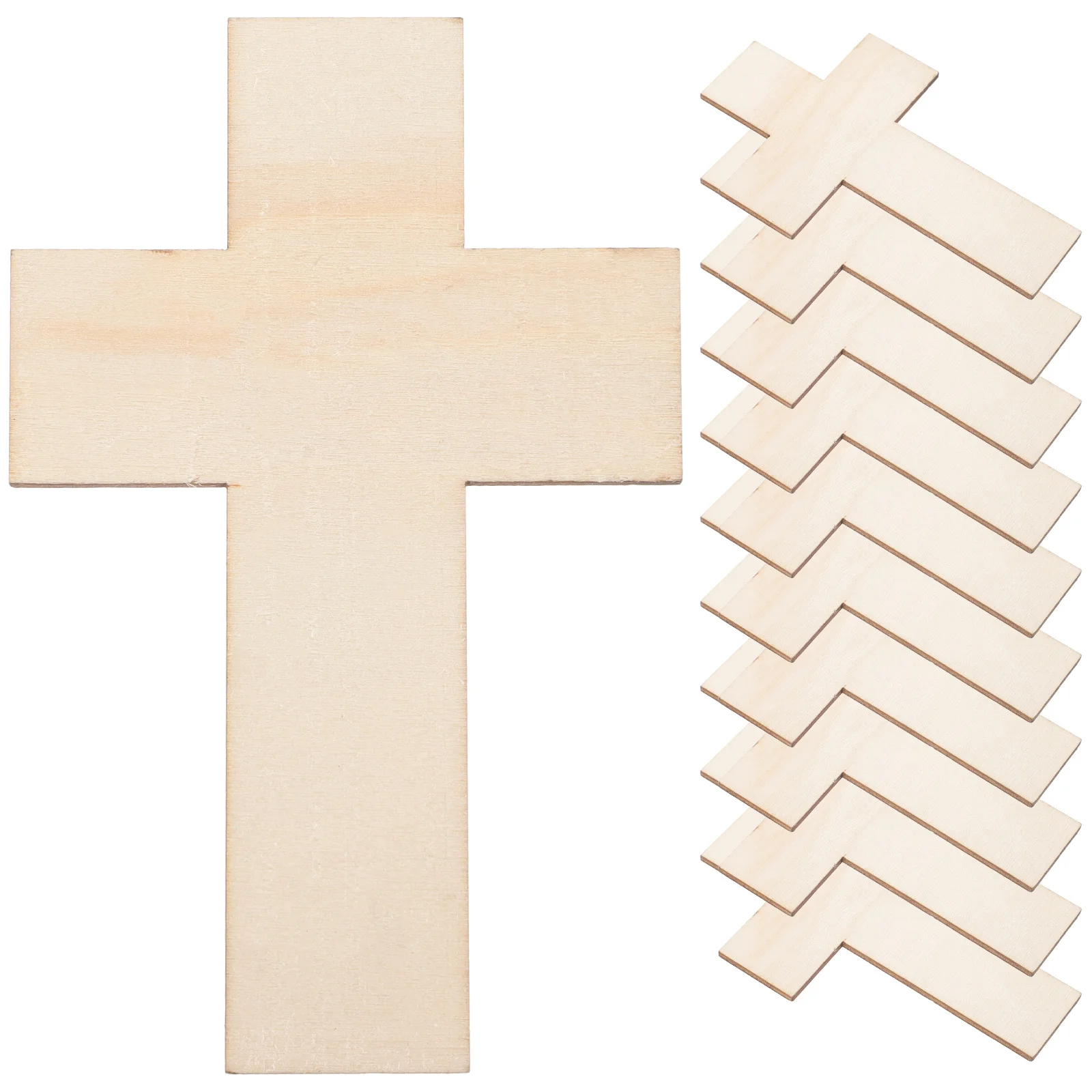 

20pcs Wooden Slices Cross Shape Diy Cutouts Smooth Blank Wood Chips For Craft Painting Kids Home Office Decor Ornament Gift