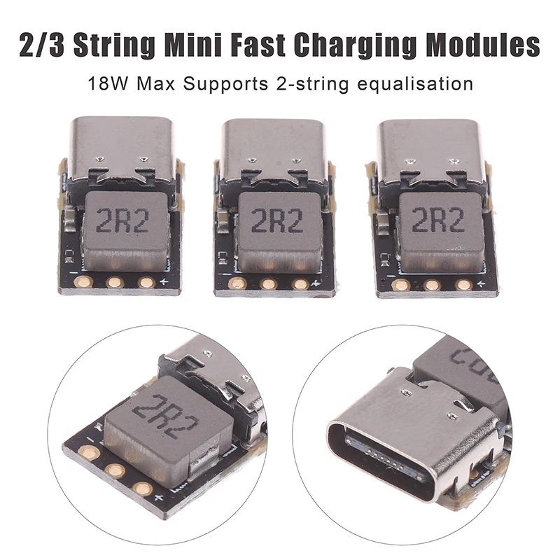 1/3Pcs Type-C 2S/3S 3.7V Charge Discharge Module Charger DC 4.5~9.5V Board Boost Converter 18650 Lithium Battery Power Supply