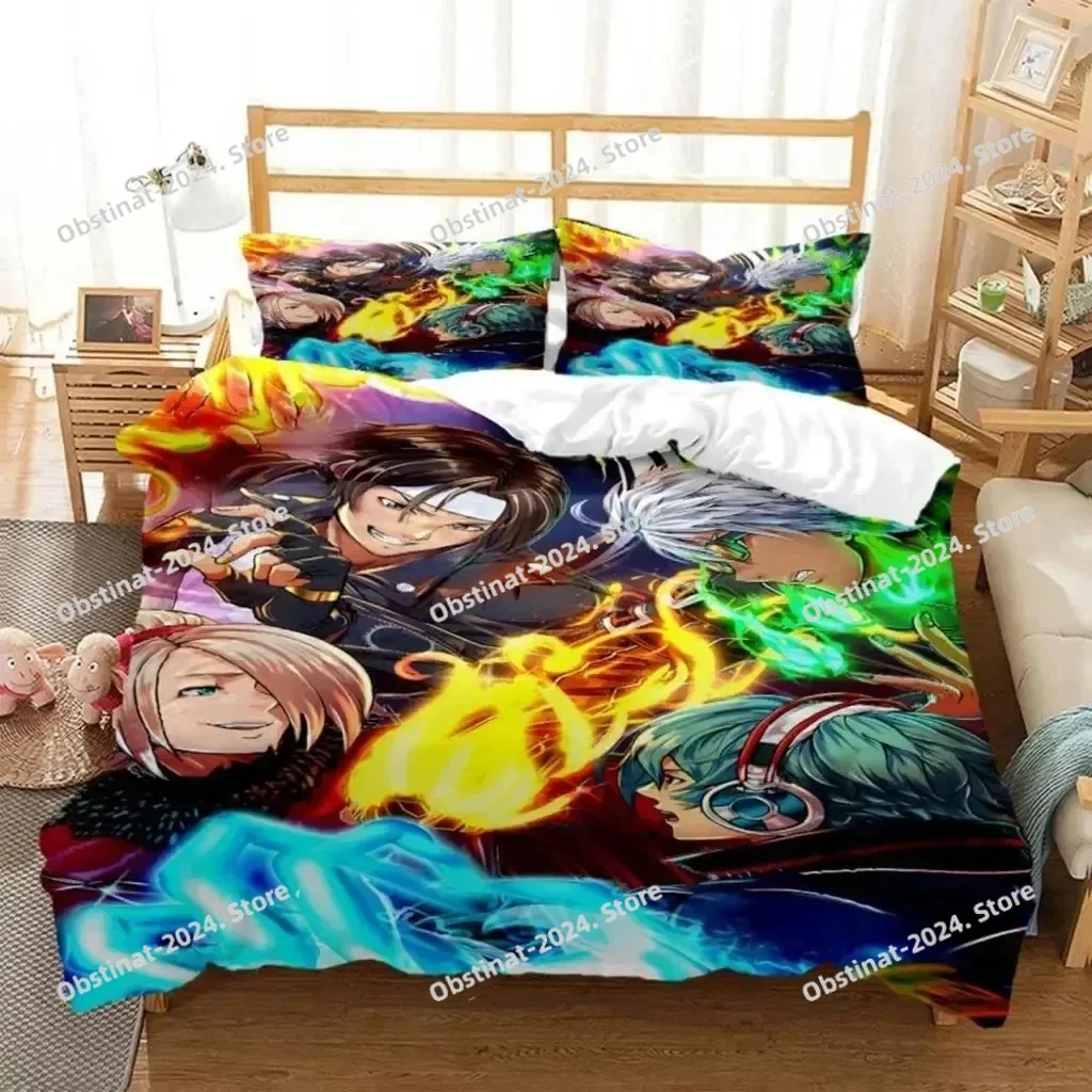 

Anime King of Fighters KOF Bedding Set Printed single Comforter Quilt Bed Cover Duvet Cover Pillow Case 3 Pieces Kids Adult Size