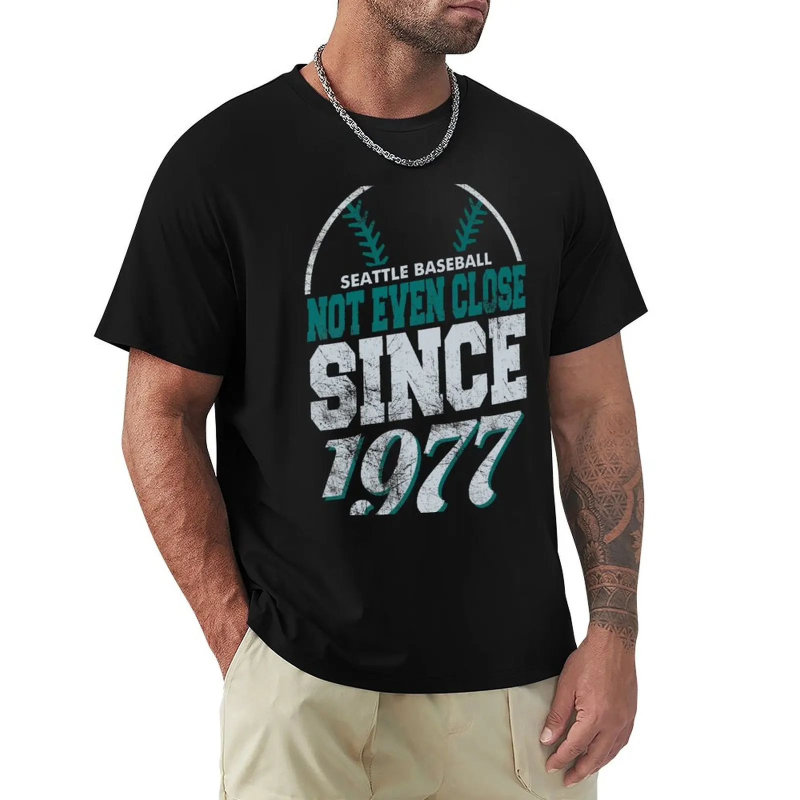 

Seattle Baseball T-Shirt Abstract Pattern Print Top