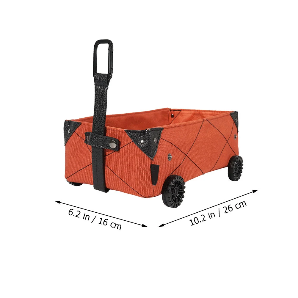 عربة تصميم الأنسجة حامل صندوق تخزين قابل للطي عجلة أنيقة مظهر أحمر في الهواء الطلق التخييم التسوق متعددة الوظائف DIY بها بنفسك
