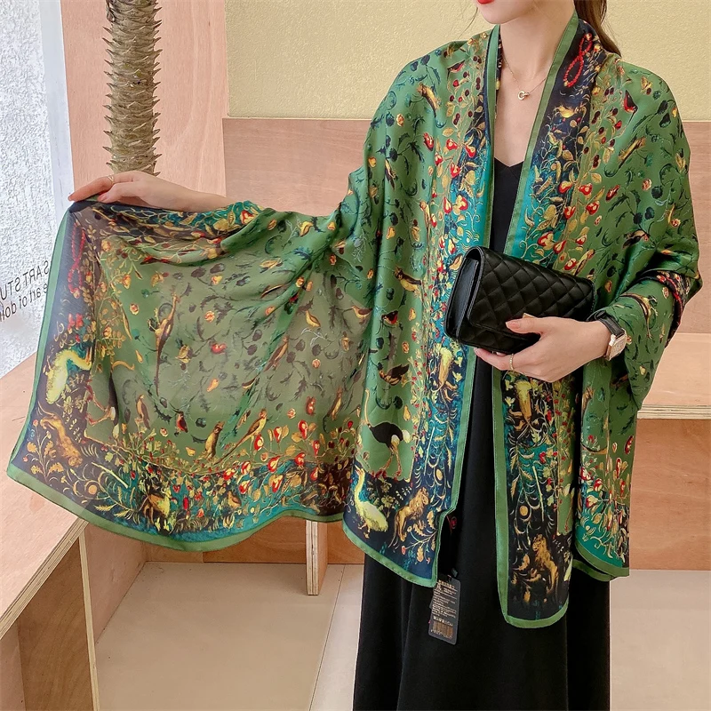 وشاح ربيعي للنساء، تصميم فاخر، وشاح حريري ناعم، عصابة رأس إسلامية ناعمة، شال Deach. #4