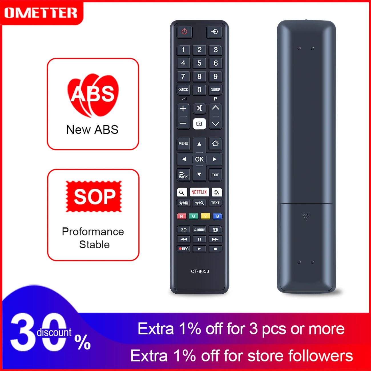 

New Remote Control CT-8053 for Toshiba Smart 4K UHD 48" LED TV 48U7653DB 43U5663DG 43U6663DG 43U6763DG 49U5663DG