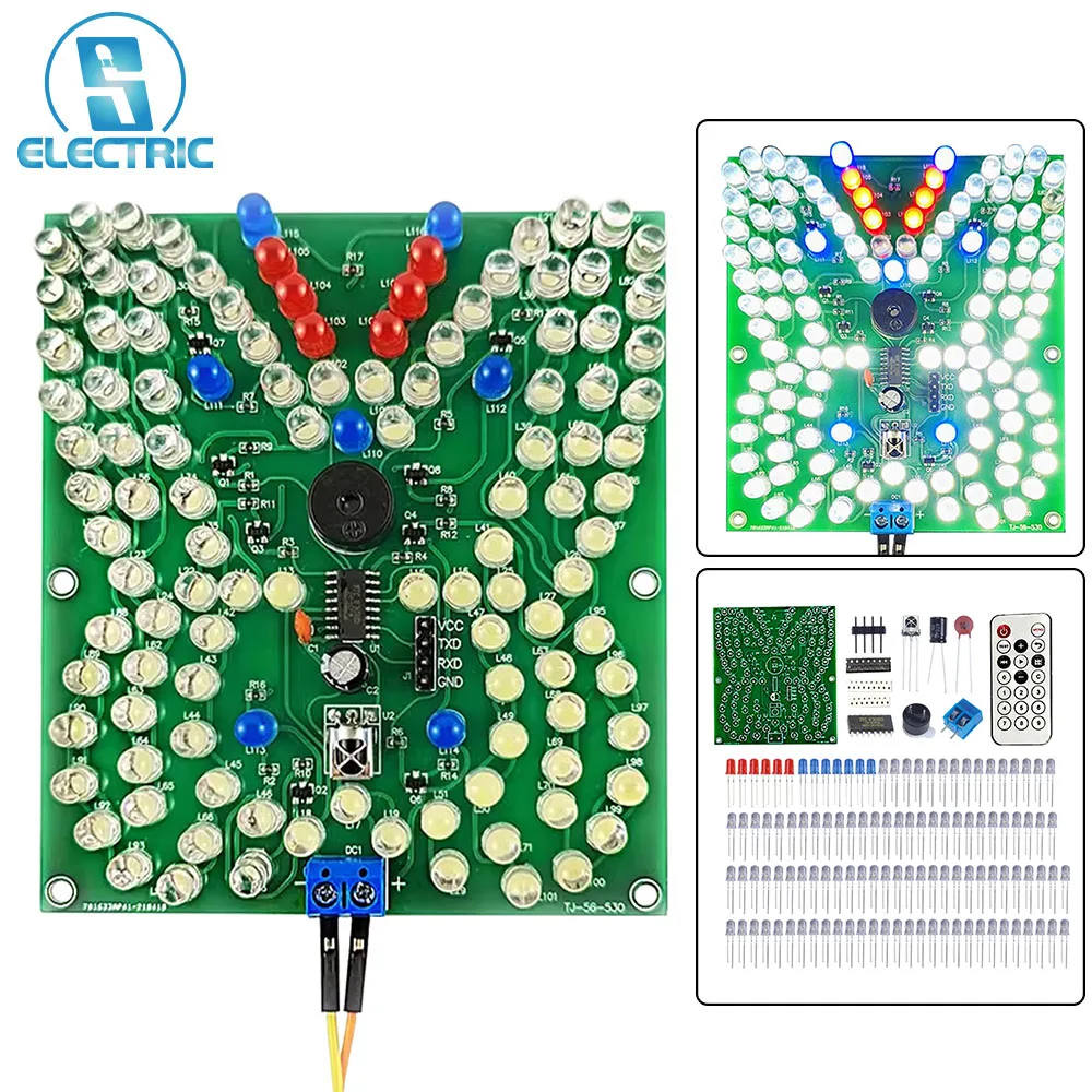 Kit de soldadura con Control remoto, lámpara de mariposa de música, Acústica-óptica, LED, diversión, producción electrónica, educación escolar,