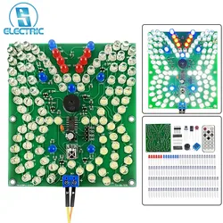 Kit de soudure avec télécommande, lampe papillon, musique, acousto-optique, LED, amusant, production électronique, éducation scolaire, apprentissage, bricolage