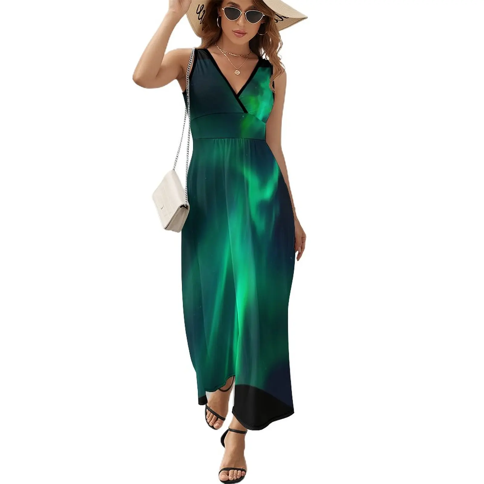 

Beautiful Northern Lights Sleeveless Dress elegant summer for women 2024 luxury woman party