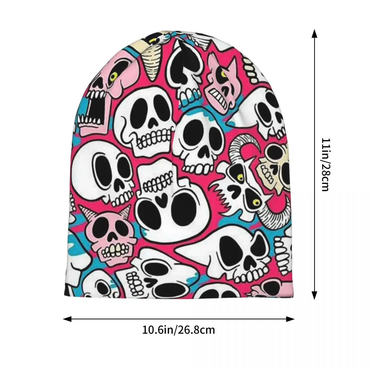 Skull Print Horror Skeleton Death Men Women Adult Beanies Caps Knitting Bonnet Hat Hip Hop Autumn Winter Outdoor Skullies Hats