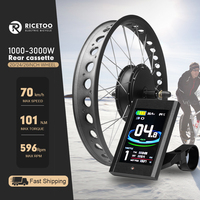 20/24/26x4.0 Tire Snow Electric Bike Conversion Kit Rear Cassette 190mm Fat EBike Conversion Kit 1000W-3000W