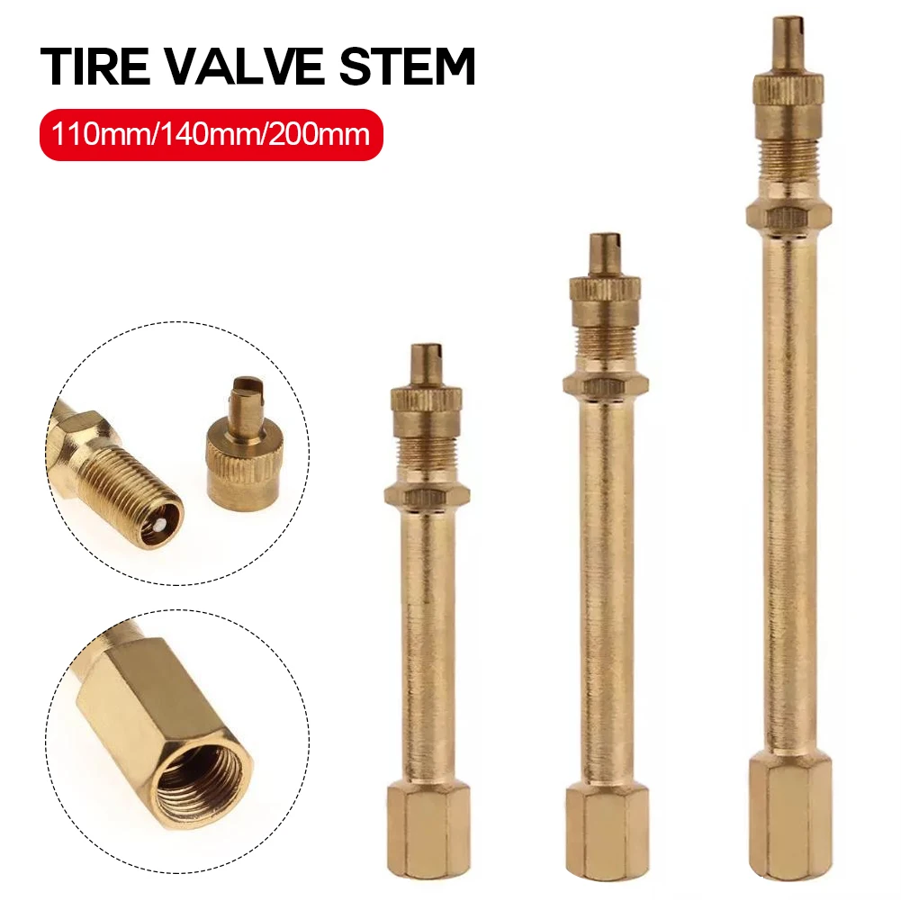 Car Tire Valve Stem Tire Valve Extension Rod Brass Tire Valve Extension Straight Bore for Truck Motorcycle Car 10cm/14cm/20cm