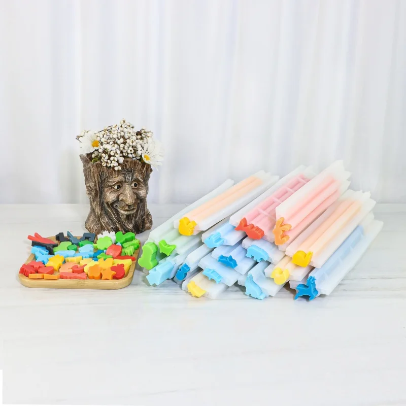 3D Cute Animals Silicone Long 32cm Tube Soap Mold Diverse Shaped Donkey/Elk/Rabbit/Duck/Shark/Wolf Xmas Mold Handmade Soap Tools