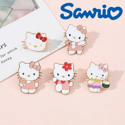 Sanrio Hello Kitty Brooch Action Anime Figures Cartoon Clothes Ornaments Cute Toys Children Gift Friends Pins for Backpacks