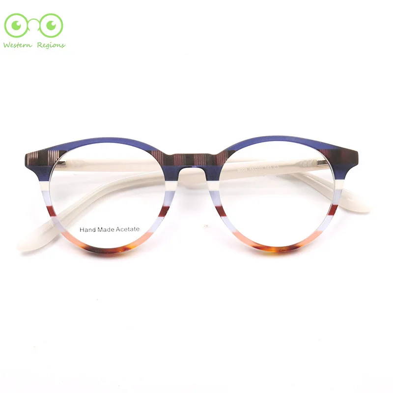 

Personalized niche literary colorful glasses frame for men and women round polarized acetate thin legs ultralight outdoor