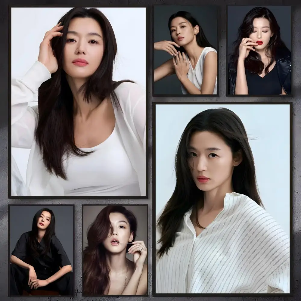 Actress Jun Ji-hyun Poster Self-adhesive Waterproof Paper Sticker Coffee House Bar Room Wall Decor