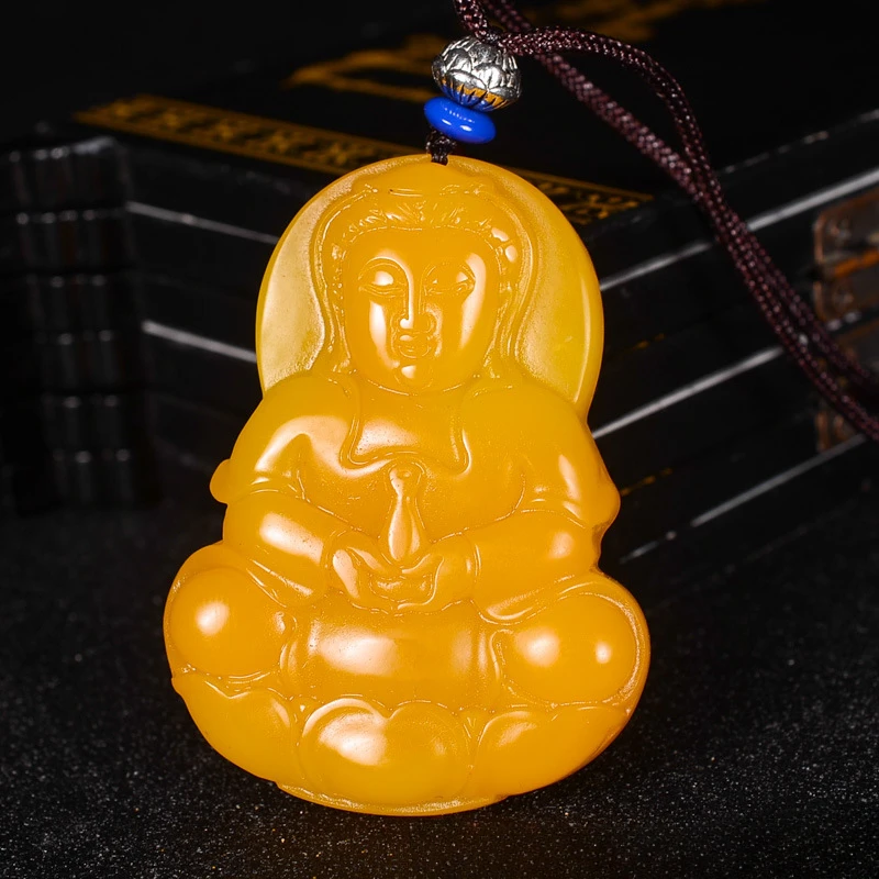 Outer Mongolian Material Guanyin Buddha Pendant for Men and Women