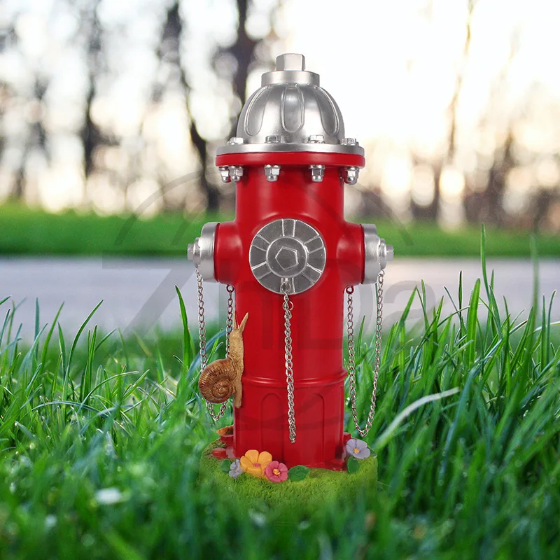 Outdoor Backyard Dog Pee Post Fake Fire Hydrant Statue Garden Ornament Firefighter Gift Dog Feeding Decor