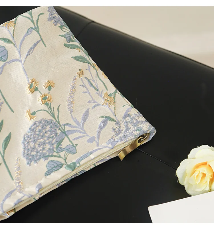 Blue Bouquet Damen-Make-up-Tasche, große Kapazität, Canvas-Kulturtasche – zur Aufbewahrung von Damenbinden und Make-up-Zubehör, Reise-Organizer – Detail 10