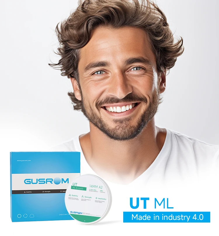 GUSROM UT ML متعدد الطبقات زركونيا كتلة 98 مللي متر عالية شفافة الأسنان زركونيا القرص ل CAD/CAM استعادة قشرة التاج الأمامية #4