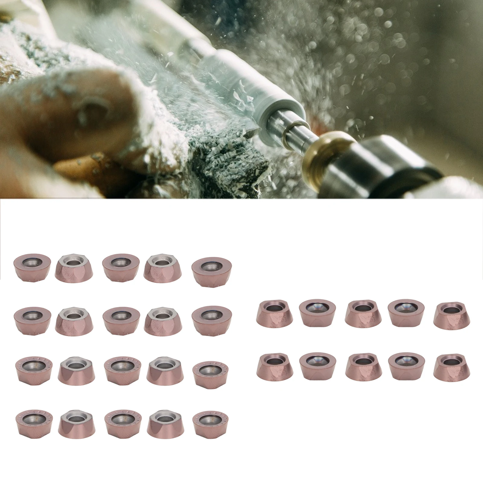 Round Carbide Inserts Cutters for DIY CNC Lathe Wood Turning Bronze Carbide Coating Round Carbide Cutters for Woodturning