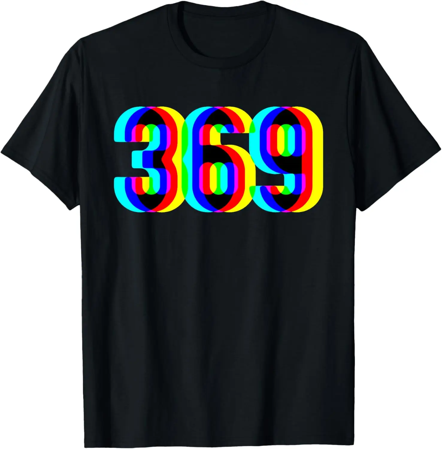 369 Manifestation Numerology Frequency Theory Anaglyph Graph T-Shirt