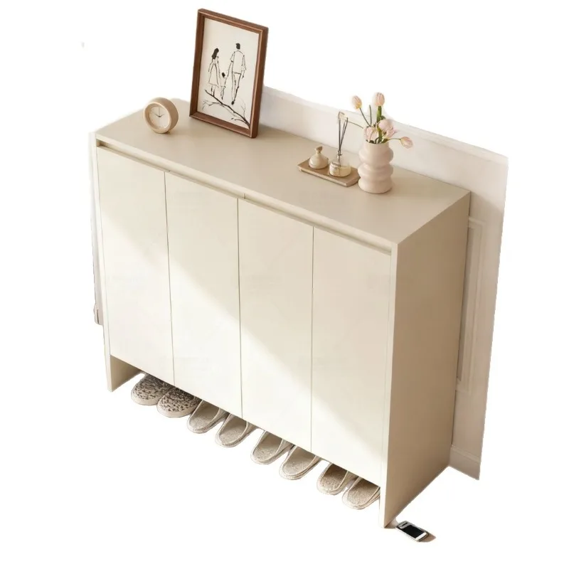 Solid wood multi-layer board shoe cabinet, shoe cabinet at the entrance of the corridor, household entrance storage cabinet