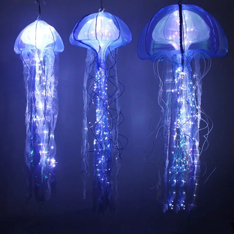 

New Colorful Simulation Jellyfish Hanging Lights DIY Ocean Wedding Scene Layout Large Shopping Mall Hotel Ceiling Decoration