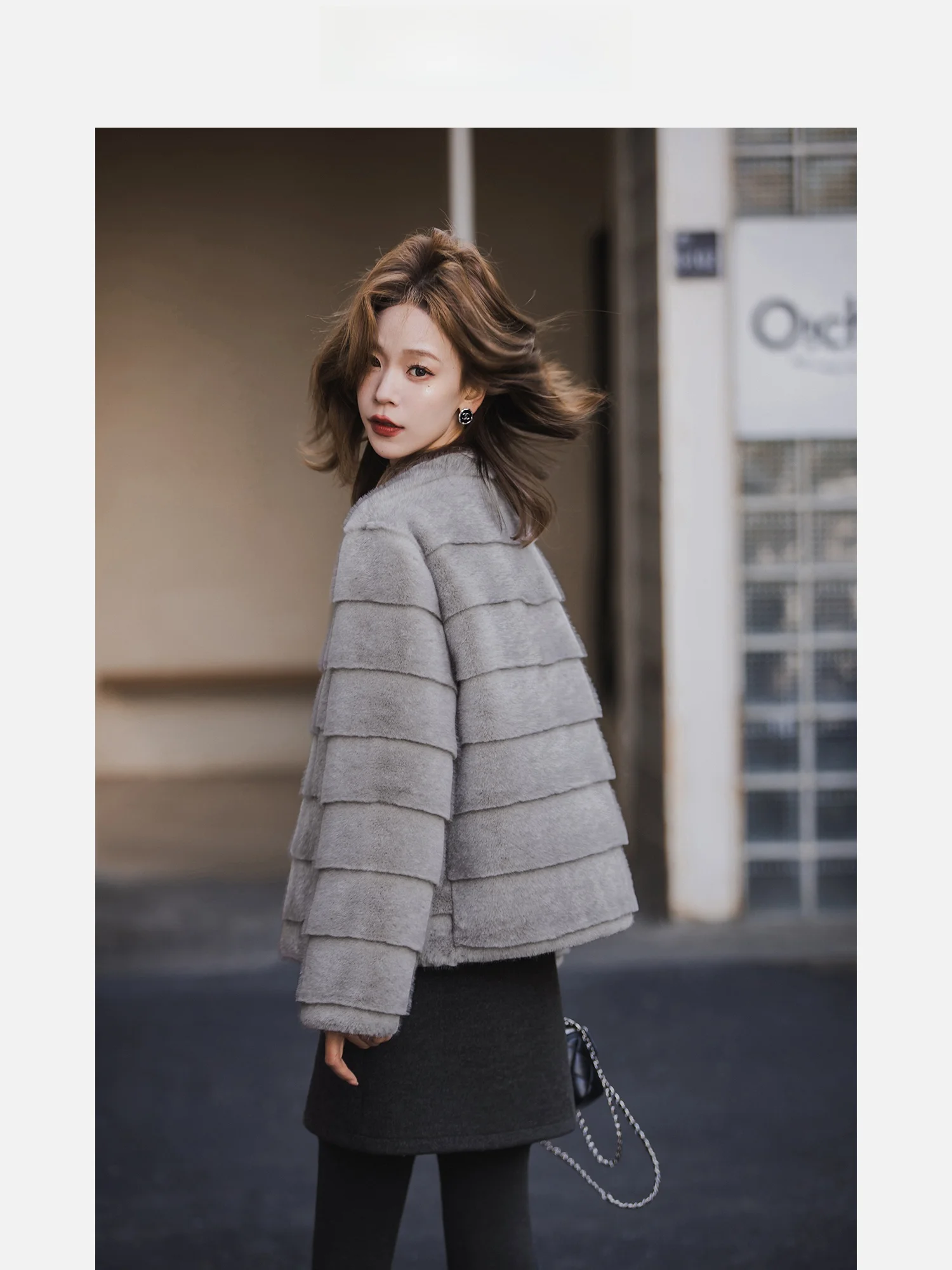 

Ele ort Fur Jaet Women's Faion 2025 Winter New Sle Inteated Leather And Fur Outerwear Casual Straight Cut