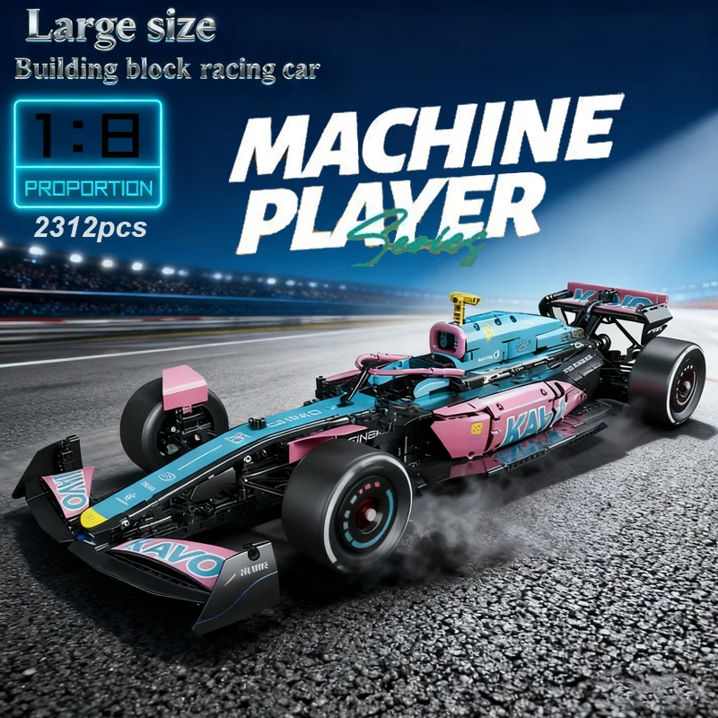 2312 قطعة جديد F1 سباق السيارات اللبنات عدة عرض نموذج سيارة باردة جمع الاطفال لعبة هدية للبنين والأطفال هدية عيد ميلاد