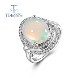 925 Sterling Silver Natural Opal Elegant Ring for Women & Lady Fine Jewelry Wedding Birthday Party Gift