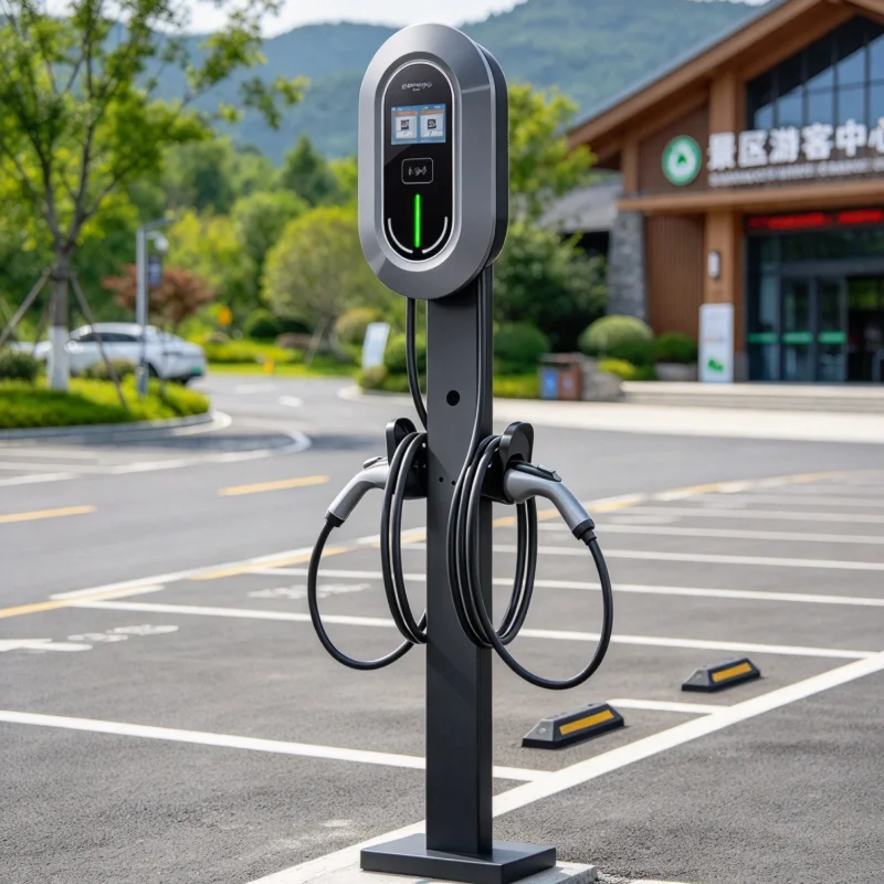 Floor Mounted 22kW AC Type 2 EV Charging Station with RFID & OCPP Function for Commercial Parking Lots