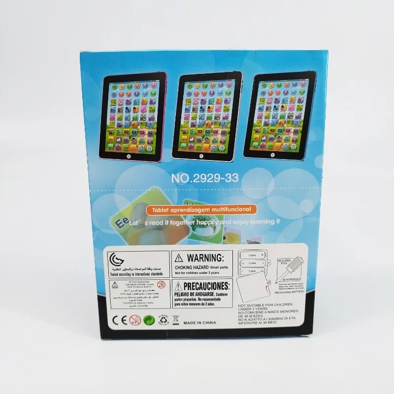 Tavoletta bilingue inglese portoghese, spagnola per bambini, giocattoli per la prima educazione, macchina educativa per la lettura dei punti di apprendimento del iPad
