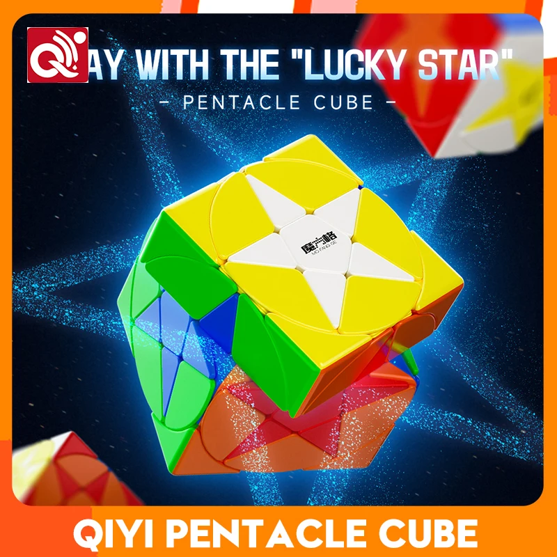 [CubeFun]QiYi Pentacle Cube Magic Speed Cube Strange-Shape Stickerless Star Skew Education Toys For Kids Children Gifts