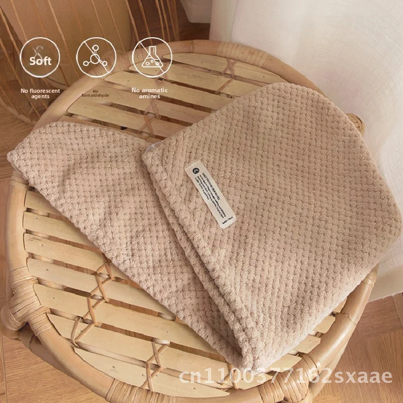 

Sanli Super Absorbent Quick-Drying Hair Cap for Women Thick Pineapple Shower Turban Dryer Towel Lightweight Pastoral Style Hair